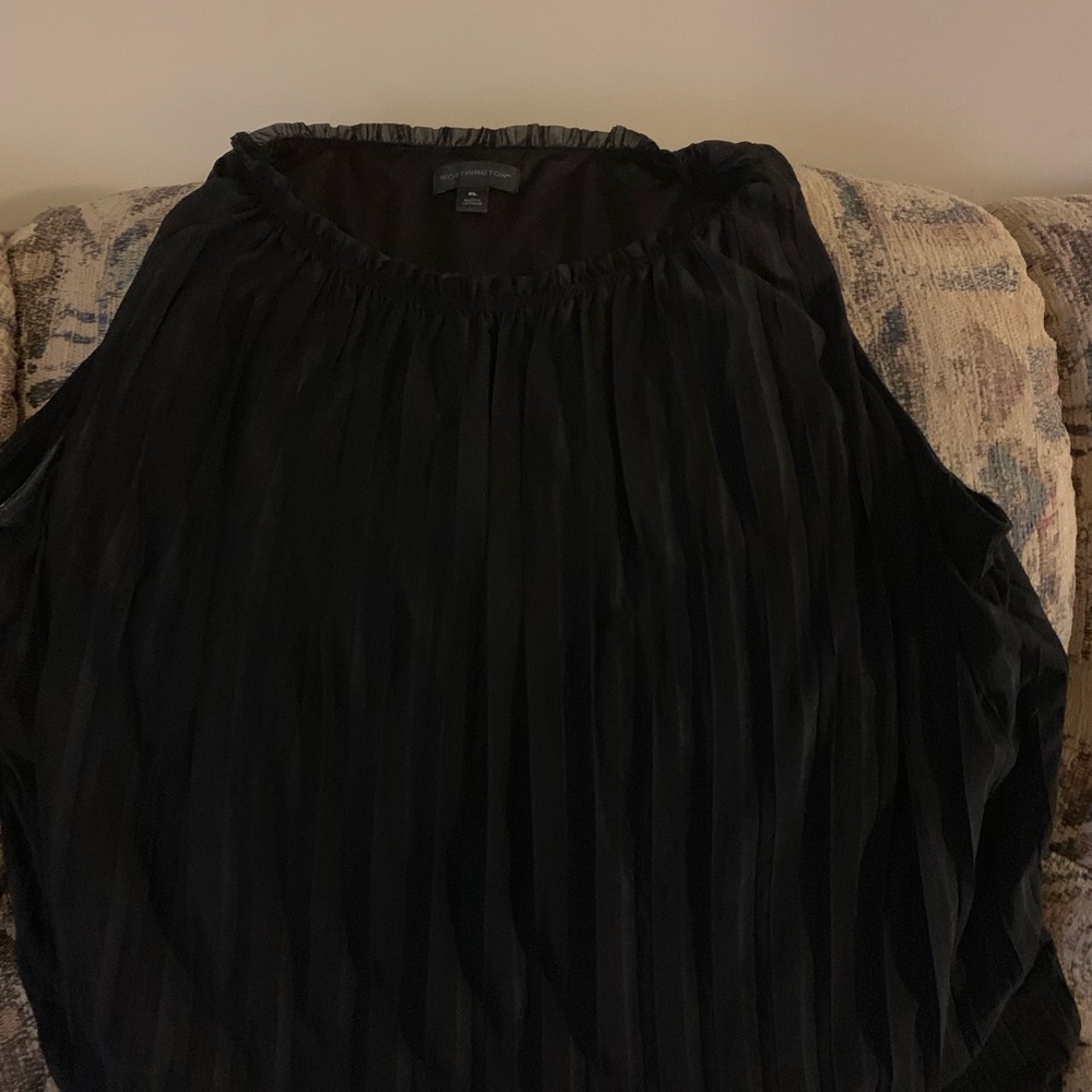 Black pleated blouse